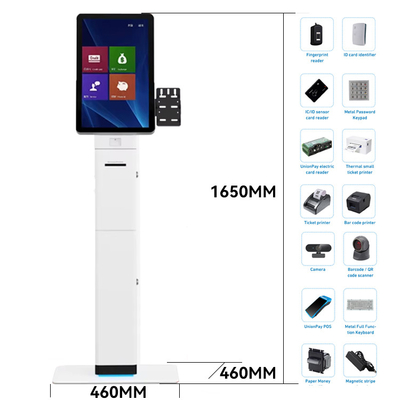 23.6 32 Inch Interactive Self-Service Payment Kiosk Automatic Touch Screen Machine for Restaurant Self-Ordering SDK Function