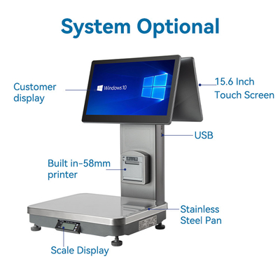 High Quality Pos System Cash Register Weighing Scale Electronic Scale for Retail Market
