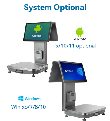 Supermarket Cashier System PC Scale Touch Screen Electronic Cashier Scale