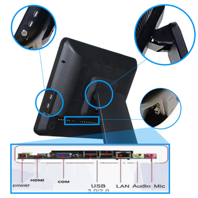 All in One Supermarket Pos Systems Dual Screen 15.6 Windows Pos Machines Pointing Information System