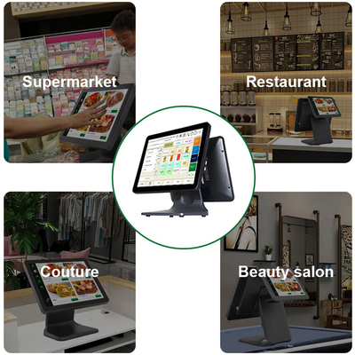 All in One Supermarket Pos Systems Dual Screen 15.6 Windows Pos Machines Pointing Information System