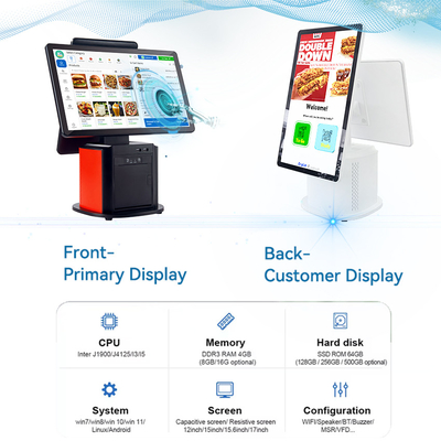 Cashless Payment Accept Multiple Payments Wifi 15.6Inch Touch Screen Self Service Ordering Checkout Desktop Kiosk In Restaurant