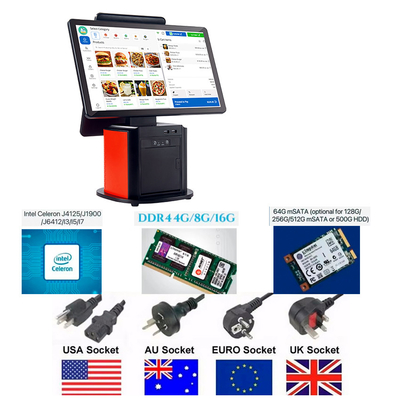 15.6 inch Touch Screen Self-service Enquiry Service Kiosk Store/restaurant Self Payment Order Payout POS Machine