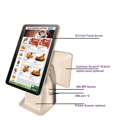 15.6Inch Desktop Kiosk Popular Design for Bank Queue Management Touch Screen POS Ordering Payment Kiosk