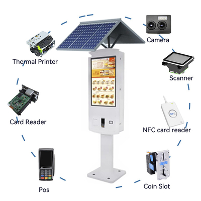 LX8031O Solar PanEL Outdoor Waterproof Touch Screen Self Service Ordering Payment Kiosk for Hotel