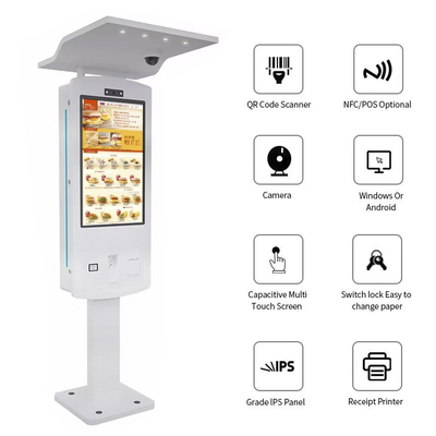 LX8031O Outdoor Waterproof Touch Screen Self Service Ordering Payment Kiosk for Hotel with CCTV Security Camera
