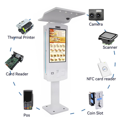 LX8031O Outdoor Waterproof Touch Screen Self Service Ordering Payment Kiosk for Hotel with CCTV Security Camera