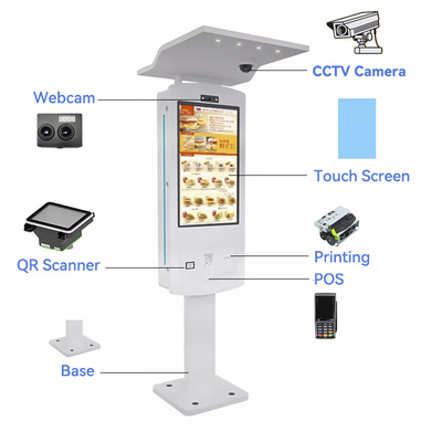 LX8031O Outdoor Waterproof Touch Screen Self Service Ordering Payment Kiosk for Hotel with CCTV Security Camera