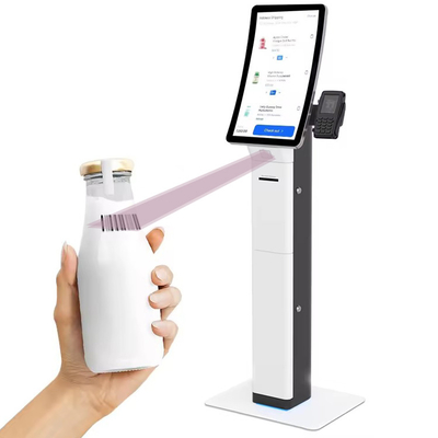 LX9045 LUNSUN OEM ODM Floor Standing 23.6 Inch Curved Touch Screen All in One Service Self Ordering Payment Kiosk for Hotel