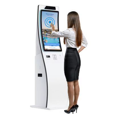 Full Viewing Angle Surved HD Display Touch Screen 23.6' Portrait/landscape Mode Self Ordering Electronic Payment Kiosk SDK