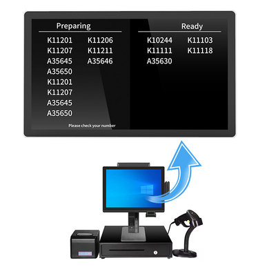 Restaurant Kitchen Display Hardware and Software Whole Solution POS System Number Order Display Screen