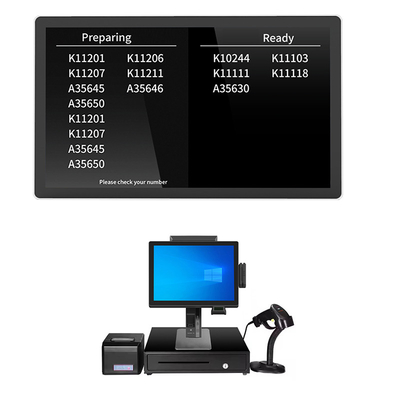 Restaurant Kitchen Display Hardware and Software Whole Solution POS System Number Order Display Screen