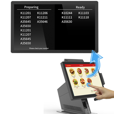 Restaurant Kitchen Display Hardware and Software Whole Solution POS System Number Order Display Screen